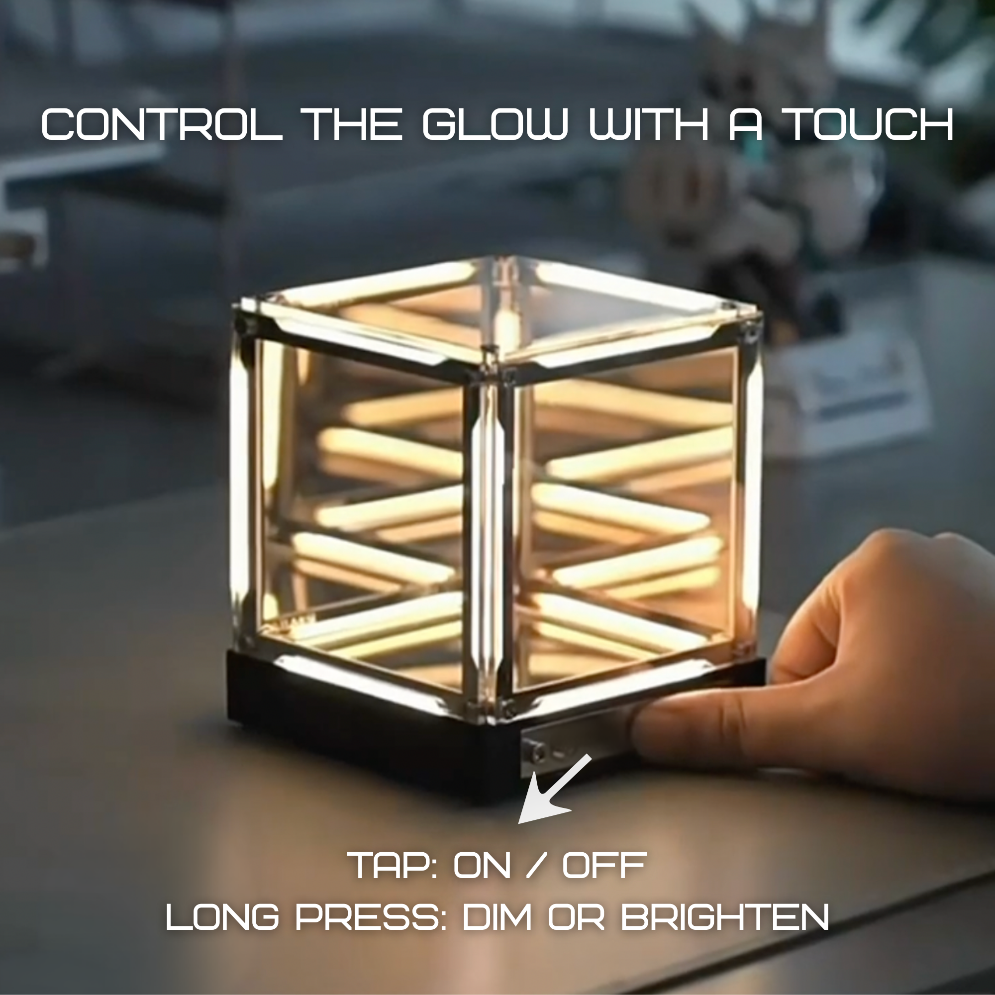 VALERO Cordless Infinity Mirror Cube LED Night Light, 4D Abyss Effect Touch Dimmable Ambient Mood Lighting Lamp with 2000mAh USB-C Rechargeable Battery for Bedside, Gamer Desk Decor, Living Room [Energy Class A+]