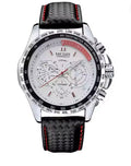 MEGIR Men's Chronograph Wristwatch Luxury Quartz, Waterproof, Sports Black/White Dial