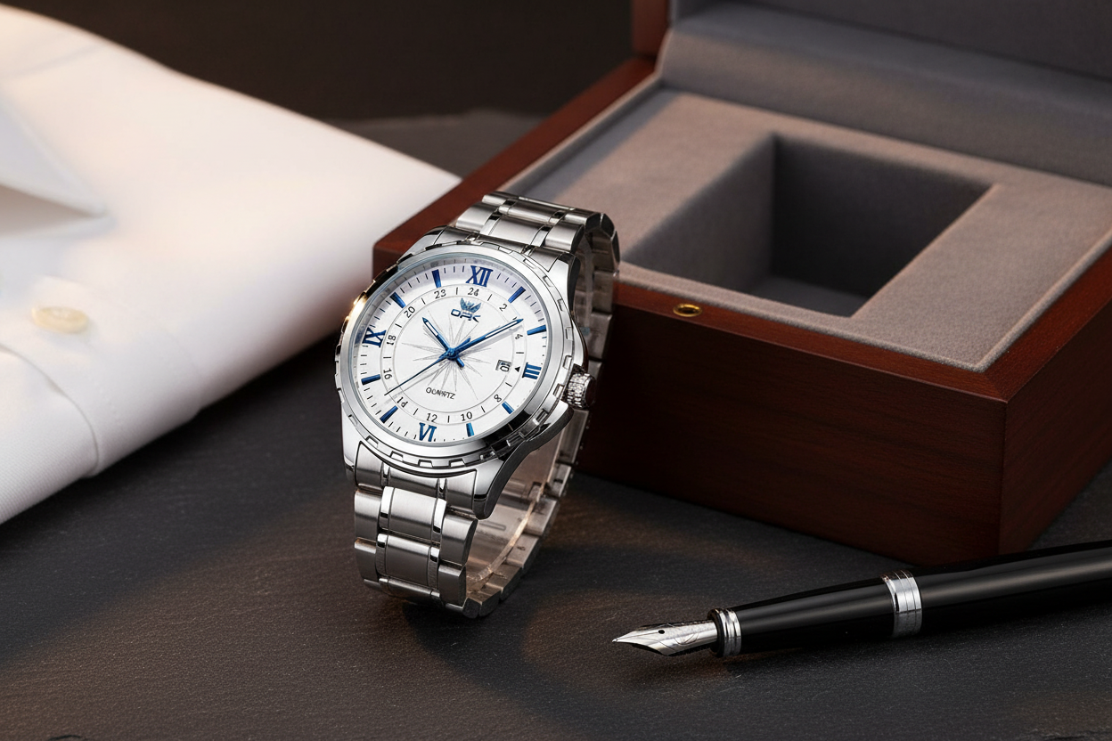 Men's Silver Quartz Watch