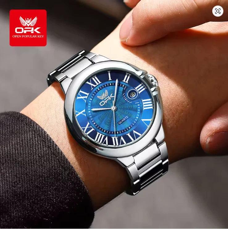 OPK Waterproof Men's Stainless Steel Wristwatch Business Quartz Watch Boxed