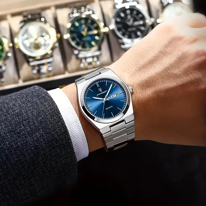 Waterproof Men Watch Stainless Steel Quartz Luminous Classic Business Wristwatch