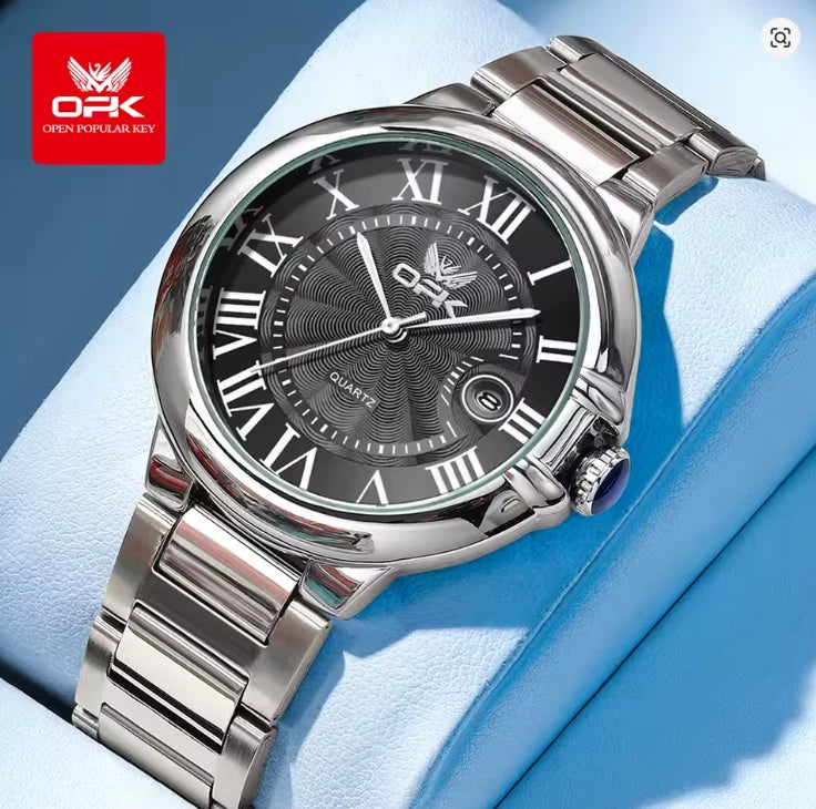 OPK Waterproof Men's Stainless Steel Wristwatch Business Quartz Watch Boxed