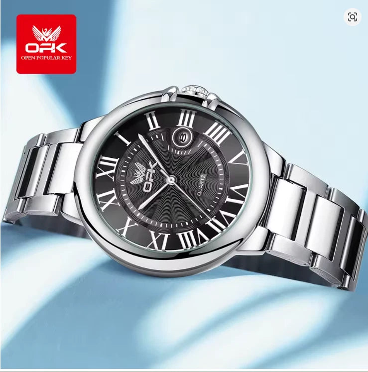 OPK Waterproof Men's Stainless Steel Wristwatch Business Quartz Watch Boxed
