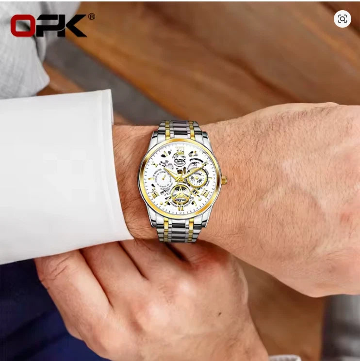 Sport Men's Watch, Steel Band with Night Glow Waterproof Men's Watch