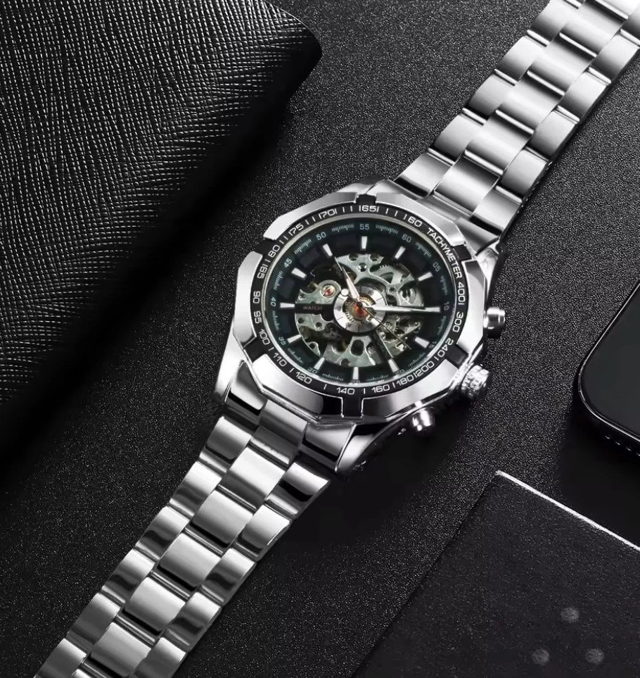 Winner Automatic Skeleton Watch For Men Luminous Hand Classsic Mechanical Watch
