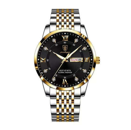 Luxury Watch For Man Waterproof & Luminous (Date,Week) Indicator Gold and Silver