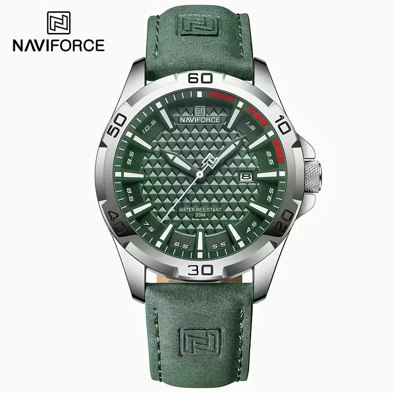 NAVIFORCE GREEN AND BLUE SPORT MEN'S WATCH WATERPROOF STAINLESS STEEL