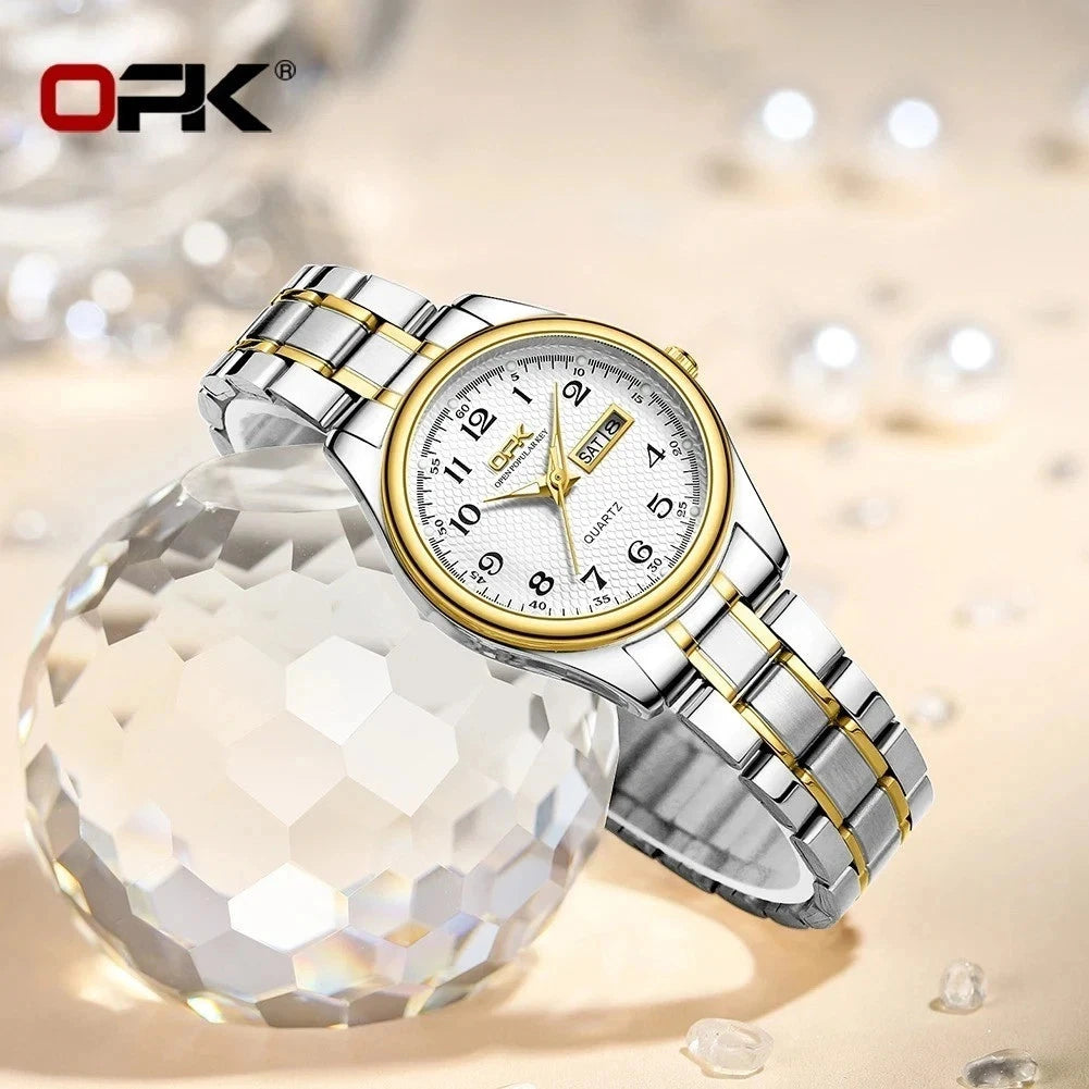 Wristwatches OPK Women’s Quartz Watch Waterproof Stainless Steel Strap Ladies
