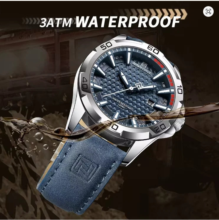NAVIFORCE GREEN AND BLUE SPORT MEN'S WATCH WATERPROOF STAINLESS STEEL