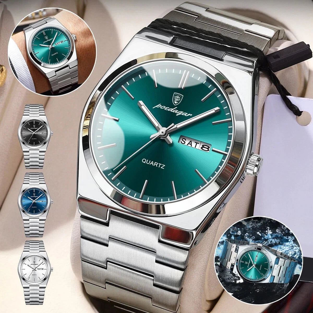 Waterproof Men Watch Stainless Steel Quartz Luminous Classic Business Wristwatch