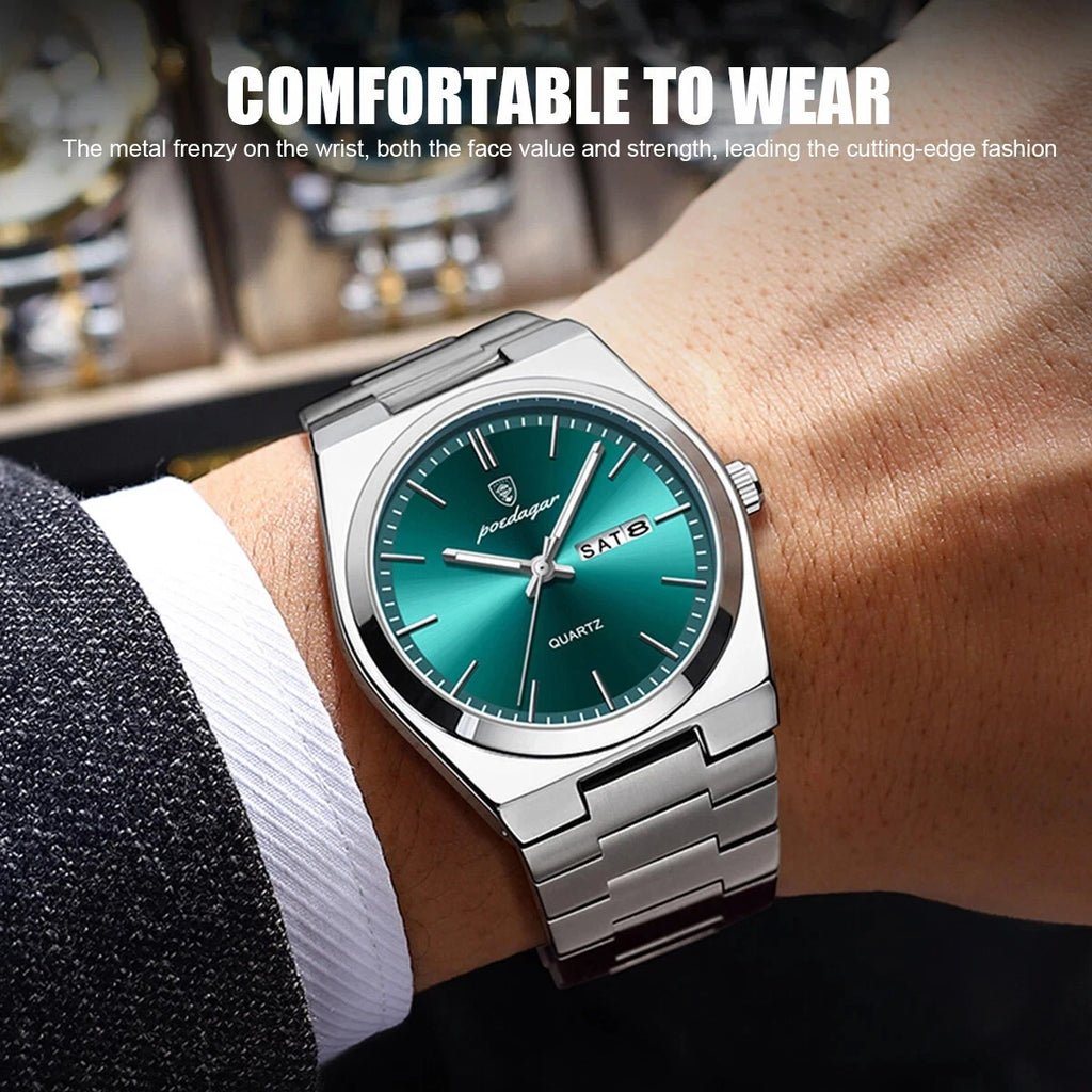 Waterproof Men Watch Stainless Steel Quartz Luminous Classic Business Wristwatch