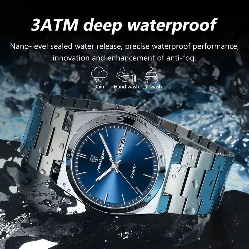 Waterproof Men Watch Stainless Steel Quartz Luminous Classic Business Wristwatch