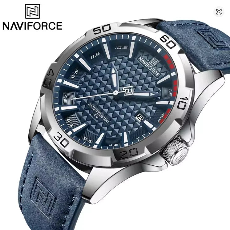NAVIFORCE GREEN AND BLUE SPORT MEN'S WATCH WATERPROOF STAINLESS STEEL