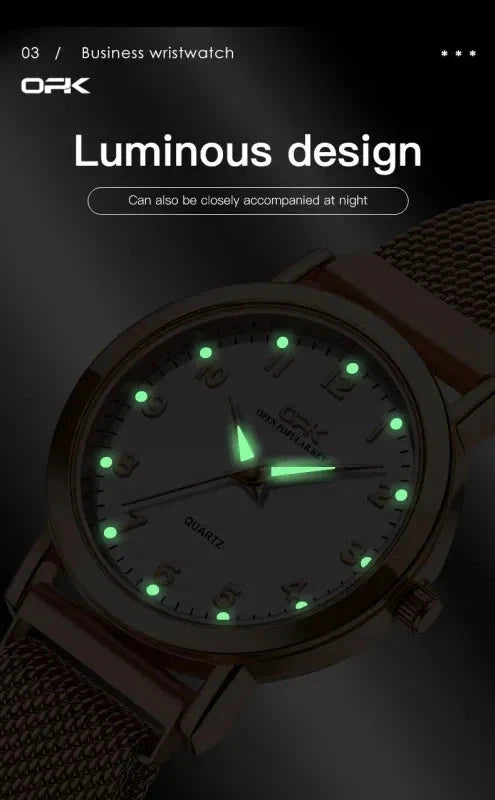 Elegant Women's Quartz Wristwatch Stainless Steel Mesh Strap Waterproof Watch