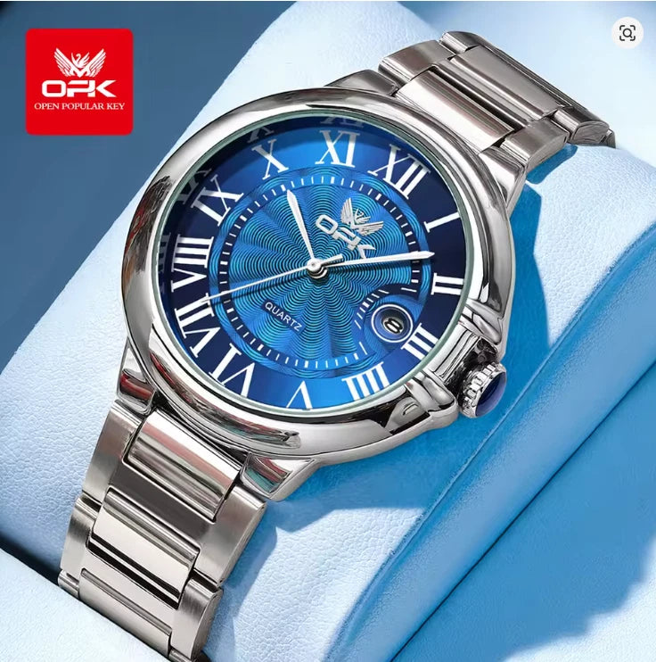 OPK Waterproof Men's Stainless Steel Wristwatch Business Quartz Watch Boxed