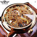 Winner Automatic Skeleton Watch For Men Luminous Classsic Mechanical Watch Leather Strap