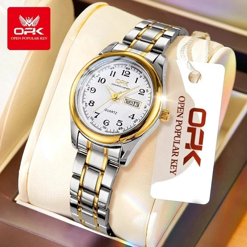 Wristwatches OPK Women’s Quartz Watch Waterproof Stainless Steel Strap Ladies